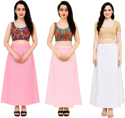 IGNOTO FKK_3PTCT-BB.PNK_LT.BB.PNK_WHT Cotton Blend Petticoat(Free)