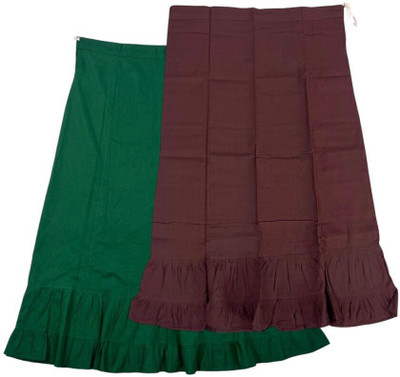 Belizs Green & Woody Brown Combo Pure Cotton Petticoat(XXL)