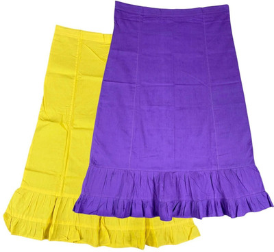 Belizs Lime & Bluish Purple Combo Pure Cotton Petticoat(XXL)