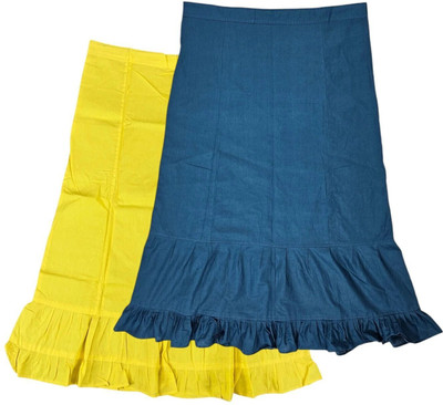 house of common Lime & Peacock Blue Combo Pure Cotton Petticoat(XL)