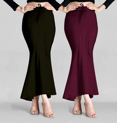 SHAYONAM N-Peticoat Blk+Wine Lycra Blend Petticoat(XL)
