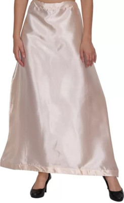 NRJ FASHION Silver satin petticoat Satin Blend Petticoat(XL)