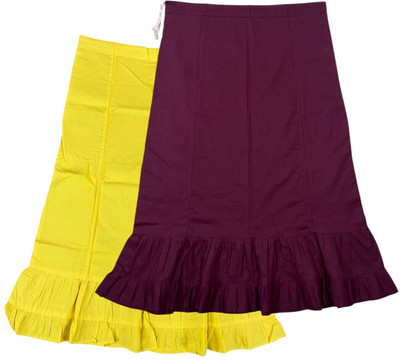 Belizzi Paridhan Lime & Wine Barry Combo Pure Cotton Petticoat(XL)