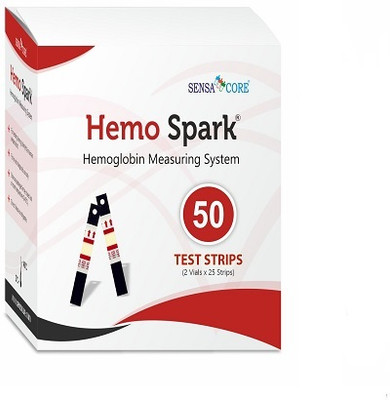 gluco spark | Hemo Spark Hemoglobin Test Strips 50 Glucometer Strips