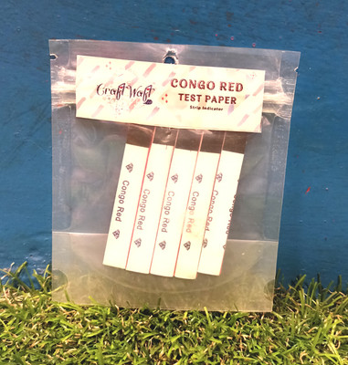 CRAFTWAFT Congo Red Test Paper [Vial of 100 Strips] for Qualitative Narrow-Range Tests Ph Test Strip(1 - 14)