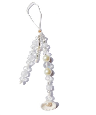 DearME Love Yourself White Natural Seashell Aesthetic Handmade Lanyard With Crystal Acrylic Beads Phone Charm(White)