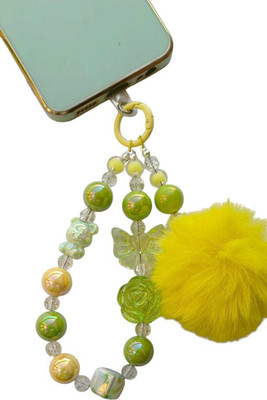 Artistry craft High quality Imported Beads /phone lanyard /mobile string /phone chain/ Phone Charm(Yellow, Green)