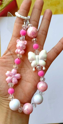 Artistry craft High quality Imported Beads Phone Charm/ Phone chain Phone Charm(Pink)