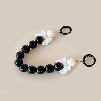KC Bow Heart Charm Black Phone Charm(Black)