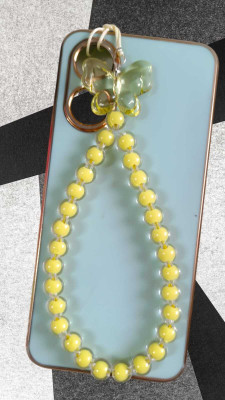Artistry craft High quality Imported Beads Mobile Charm /mobile chain/string/ Phone Charm(Yellow)