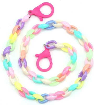 Hofason Long Pearl Necklace Costume Jewelry Mask Neck Face Strap with Lanyard Phone Charm(Multicolor)