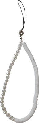 handmadehub White FImo Beads Phone Chains / Cell Mobile Phone charm For Women And girls Phone Charm(White)