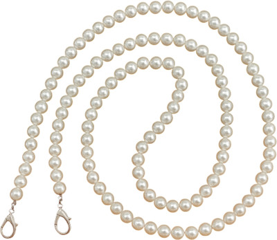 draky jewels Trendy 8mm White Pearl Beaded Phone Charm Strap Phone Charm(White)