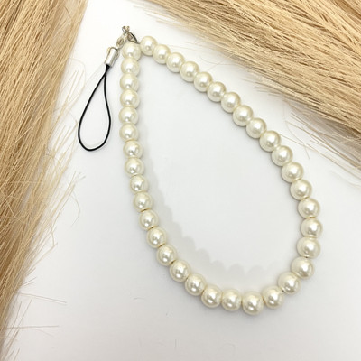 Oralia Cute 8mm Pearl Beads Phone Charm Strap | Key chain | Bag Charm Phone Charm(White)