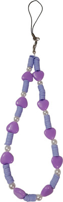 handmadehub Heart Shape Beads Phone Chain Cell Mobile Phone Charm For Women And girls Phone Charm(Blue)