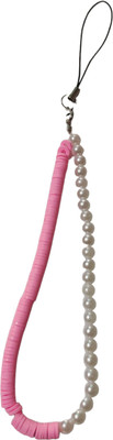 handmadehub pink pearl/phone chain Cell Mobile Phone Charm For Women And girls Phone Charm(Pink)