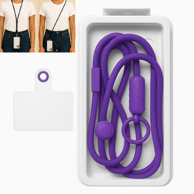 IshanyaLiving 1 piece Universal Adjustable Crossbody Mobile Lanyard with transparent patch Lanyard(PURPLE)