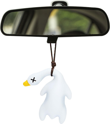 gustave Photochromic White Duck Rearview Mirror Car Charm Gift Car Hanging Ornament(Pack of 1)