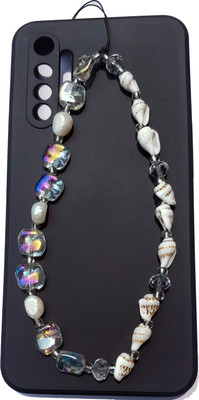 DearME Love Yourself Freshwater Pearl Conch Seashell Clear Crystal Glass Beads Lanyard for Men Women Phone Charm(Clear)