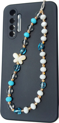 DearME Love Yourself Natural Agate Stone Acrylic Butterfly Beads Chain Phone Charm(Bule, White)