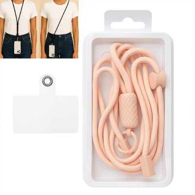 IshanyaLiving 1 piece Universal Adjustable Crossbody Mobile Lanyard with transparent patch Lanyard(PINK)