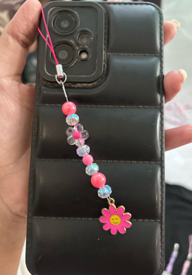 handmadehub pink Beaded phone chain/ phone charm/cell phone charm Phone Charm(Pink)