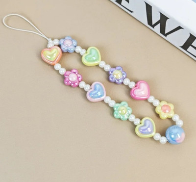 handmadehub Heart Beaded phone chain/ phone charm/cell phone charm Phone Charm(Multicolor)