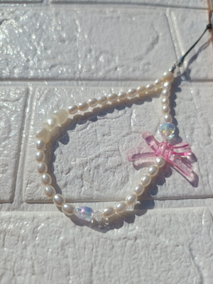 joy of jewels High quality pearl phone charms for mobile Phone Charm(White)