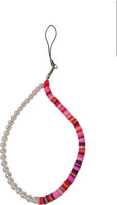 handmadehub Pearl Fimo Phone Chain Cell Phone charm/mobilecharm for women and girls Phone Charm(Multicolor)