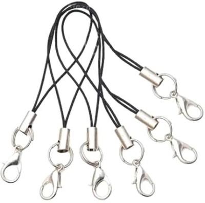 CHARMWAVES Pack of 6 Multi Use Phone Strap Charm lobster thread Ring with Hook Phone Charm(Black)