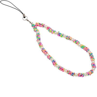 handmadehub Multicolor Color Pearl Fimo cell Phone charm/mobilecharm for women and girls Phone Charm(Multicolor)