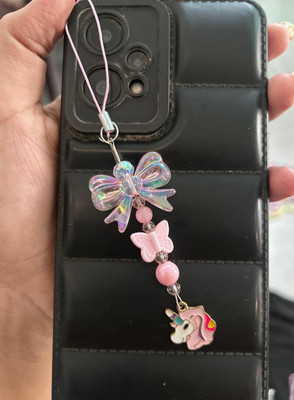handmadehub pink single string Beaded phone chain/ phone charm/cell phone charm Phone Charm(Pink)