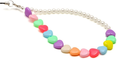 handmadehub Heart Shape Fimo Beaded phone chain/ phone charm/cell phone charm Phone Charm(Multicolor)