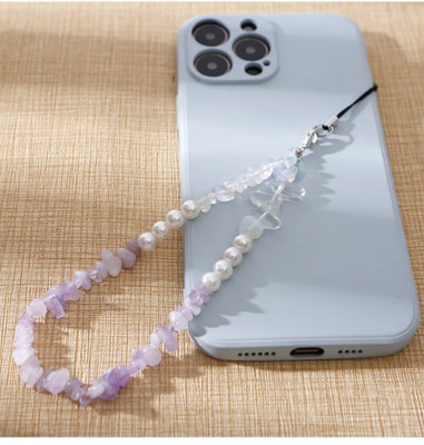 handmadehub uncut pearl phone charm/cell phone charm /beaded Phone Charm(Purple)