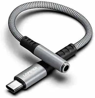 Lapster Black & Grey Type C To 3.5 Mm Audio Jack Connector With Dac Headphone Converter Phone Converter(Smart Chipset)