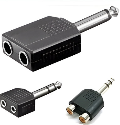 Bellveen Black All Types of Audio Jack Converter (Set of 3) Phone Converter(Android)