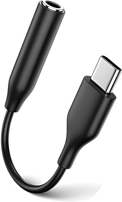 nikolve Black Type C to 3.5mm Audio Jack Connector, Headphone Converter for All Type C Devices Phone Converter(Type C)