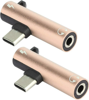 KAELAN Gold Gold 2Pcs TypeC to 3.5mm Audio , 2 in 1 USB Charger Headphone Jack Phone Converter(Android)