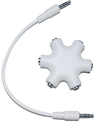 ASTOUND White 5 Way 3.5mm Stereo Audio Splitter Adapter Headphone Phone Converter(iOS & Android)
