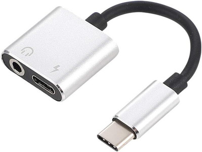 KAELAN Grey USB C to 3.5mm Headphone Charger Adapter Type C to AUX Charging Connector Phone Converter(ANDROID)
