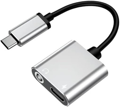 KAELAN Black Grey -Type C to 3.5mm Headphone Jack Audio Adapter Charging USB C Converter Phone Converter(ANDROID)