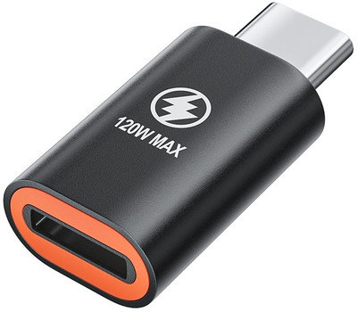 SANNO WORLD Black 120W PD Adapter for iOS Lightning FeMale to Type c male Connector Phone Converter(Max 120 w)