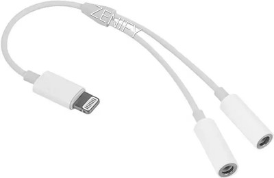 price history - ZENIFY White Cable 2 in 1 Dual 3.5mm Female to 8 Pin Male i-phone Audio Adapter MH027 Phone Converter