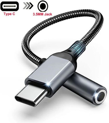 TECHGEAR Black USB Type C to 3.5mm Jacks Headphone USB C Earphone Sound Adapter Cable Phone Converter(Android, iOS, Mac, Windows)