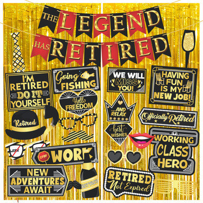 Wobbox Happy Retirement Props,Retirement Banner, Retirement Decorations Items(FP5458) Photo Booth Board(Party)