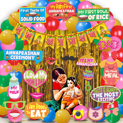 Wobbox Annaprashan Props, Annaprashan Banner,Annaprashan Decoration Items(44Pc))FP5758) Photo Booth Board(Party)