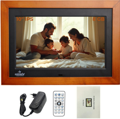 Star Miracle 10 inch IPS Digital Photo Frame with Slideshow 10 inch Digital Picture Frame with Video & Audio Support, 2GB RAM, - Perfect for Gifting(8 GB, Wooden Dark Brown)