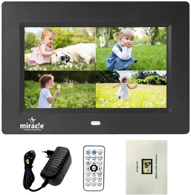 Miracle Digital Photo Frame 7 inch IPS Screen With 8 GB Memory & 2 GB Ram 7 inch Digital Picture Frame, 32 GB USB/SD Card Expandable, Remote Control(8 GB, Black)