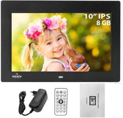 Miracle Digital Multi-Functional Digital Media Photo Frame,Supports, SD/MMC,USB-Disk Card/AUX/DC 10 inch IPS(4 GB, Black)