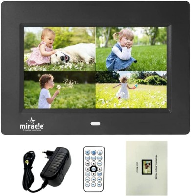 Miracle Digital 7.1 inch Digital Photo Frame Hi-def. LCD Screen Remote connectivity USB Disk SD Card Mini HDMI Full Functional Photo Slide Show Video Calendar Table Top | Wall mountable 7 inch LCD(128 MB, Black)